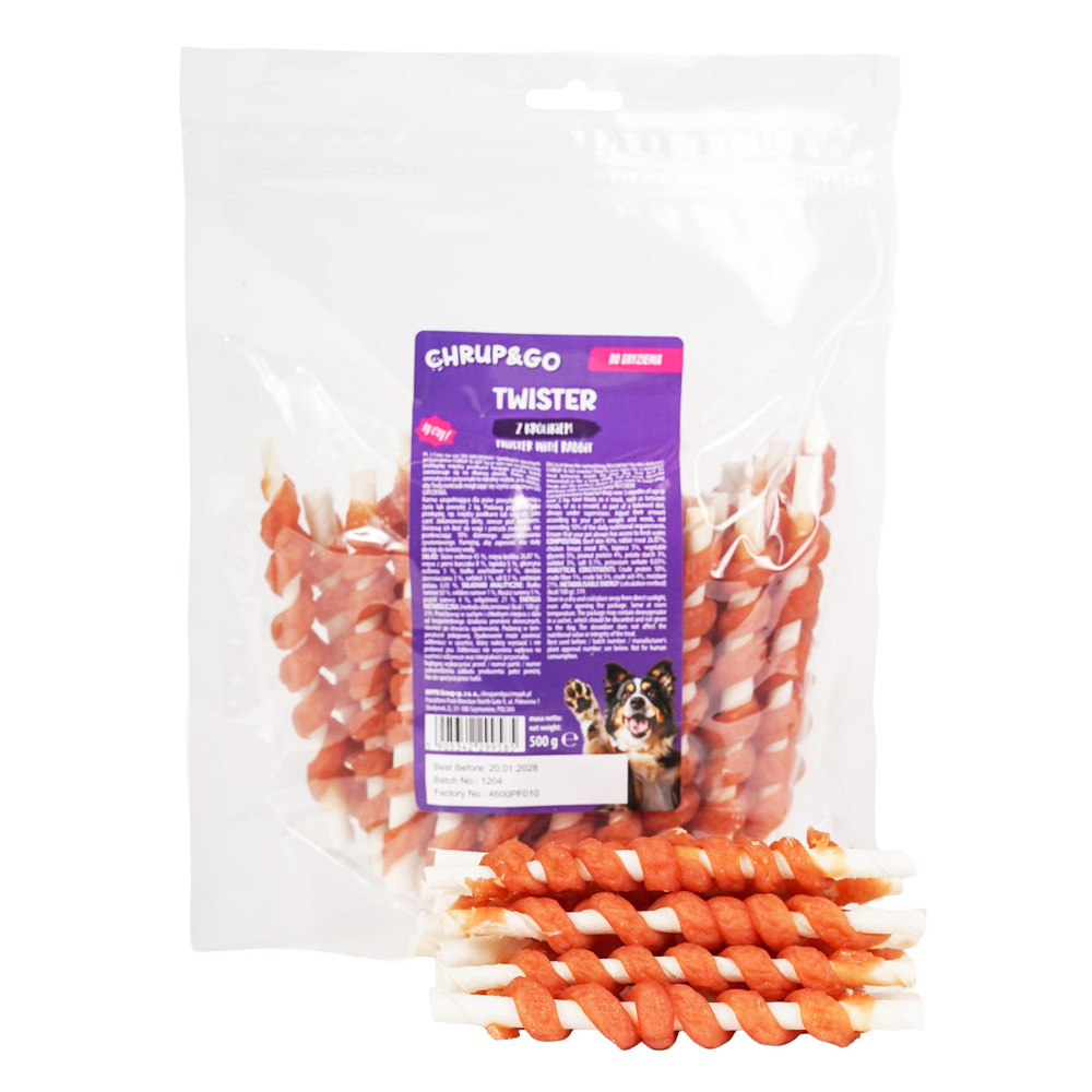 CHRUP&GO Twister Królik 500g Przysmak dla Psów Dorosłych